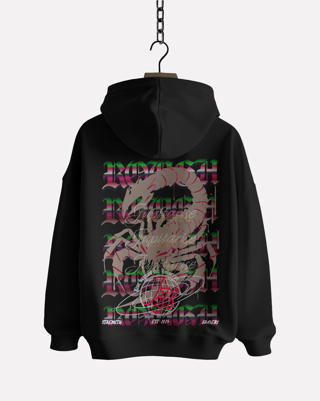 Black Relax hoodie, 320 gsm