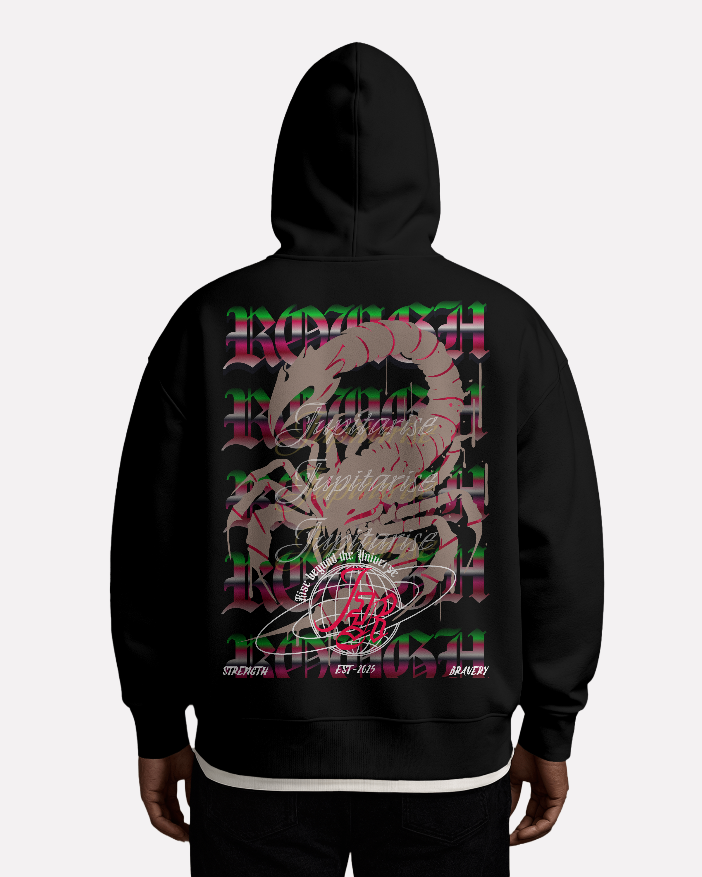 Black Relax hoodie, 320 gsm