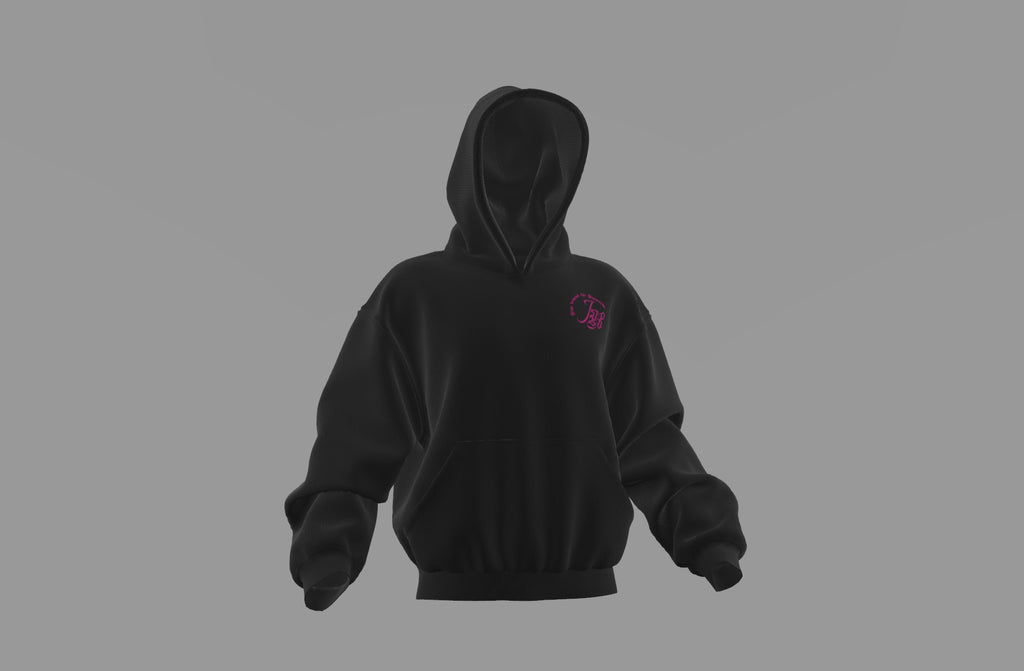 Black Relax hoodie, 320 gsm